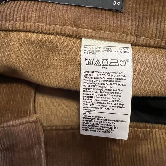 Banana Republic Premium Denim High Rise Straight Ankle Corduroy Pants 34 Cotton - Picture 6 of 8